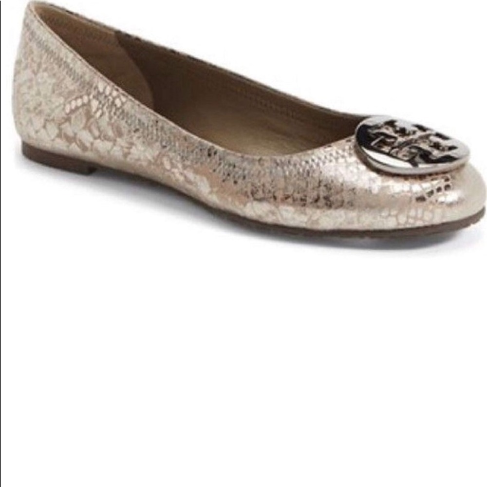 Tory Burch metallic and grey flats size 7